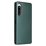 Sony Xperia 5 IV Flip Cover - Karbonfiber - Grøn