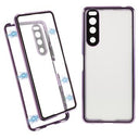 Sony Xperia 5 IV Magnetisk Cover med Hærdet Glas til Bagsiden - Lilla