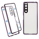 Sony Xperia 5 IV Magnetisk Cover med Hærdet Glas til Bagsiden - Lilla