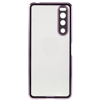 Sony Xperia 5 IV Magnetisk Cover med Hærdet Glas til Bagsiden - Lilla