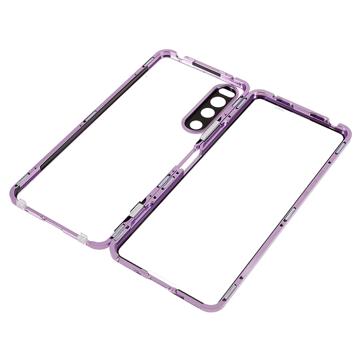 Sony Xperia 5 IV Magnetisk Cover med Hærdet Glas til Bagsiden - Lilla