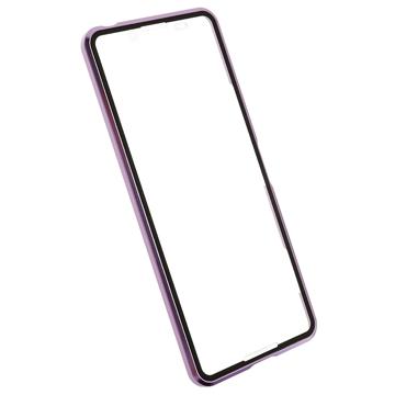 Sony Xperia 5 IV Magnetisk Cover med Hærdet Glas til Bagsiden - Lilla