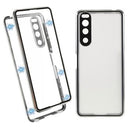 Sony Xperia 5 IV Magnetisk Cover med Hærdet Glas til Bagsiden - Sølv