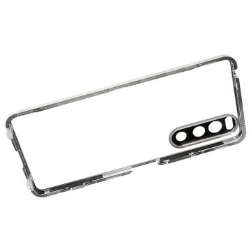 Sony Xperia 5 IV Magnetisk Cover med Hærdet Glas til Bagsiden - Sølv