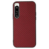 Sony Xperia 5 IV TPU Cover - Karbonfiber - Rød