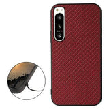 Sony Xperia 5 IV TPU Cover - Karbonfiber - Rød