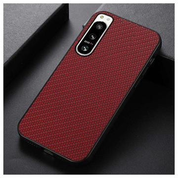 Sony Xperia 5 IV TPU Cover - Karbonfiber - Rød