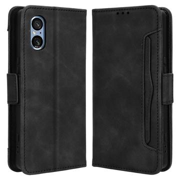 Sony Xperia 5 V Pung Cover med Kortholder - Sort