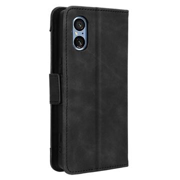 Sony Xperia 5 V Pung Cover med Kortholder - Sort