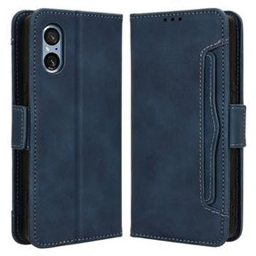 Sony Xperia 5 V Pung Cover med Kortholder - Blå