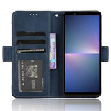 Sony Xperia 5 V Pung Cover med Kortholder - Blå