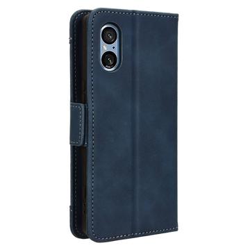 Sony Xperia 5 V Pung Cover med Kortholder - Blå
