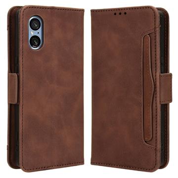 Sony Xperia 5 V Pung Cover med Kortholder - Brun