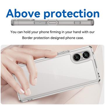 Sony Xperia 5 V Ridsefast Hybrid Cover - Gennemsigtig