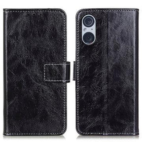 Sony Xperia 5 V Pung Taske med Magnetisk Lukning - Sort