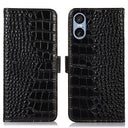 Sony Xperia 5 VI Crocodile Series Læderpung med RFID - Sort