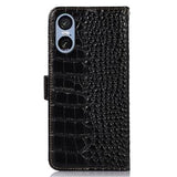Sony Xperia 5 VI Crocodile Series Læderpung med RFID - Sort