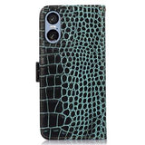 Sony Xperia 5 VI Crocodile Series Læderpung med RFID - Grøn