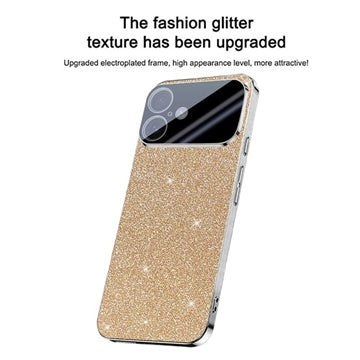 iPhone 17 Mousserende Glitter Hybrid Cover - Gold