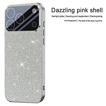 iPhone 17 Pro Max Mousserende Glitter Hybrid Cover - Sølv
