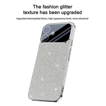 iPhone 17 Mousserende Glitter Hybrid Cover - Sølv