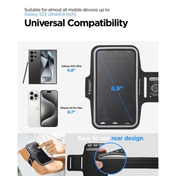 Spigen A703 Dynamic Shield Sportsarmbånd - 6.9" - Sort