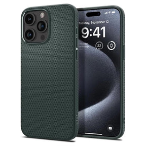 iPhone 15 Pro Max Spigen Liquid Air TPU Cover - Mørkegrøn