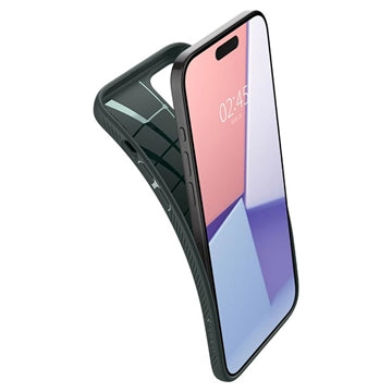 iPhone 15 Pro Max Spigen Liquid Air TPU Cover - Mørkegrøn