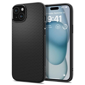 iPhone 15 Spigen Liquid Air TPU Cover - Sort