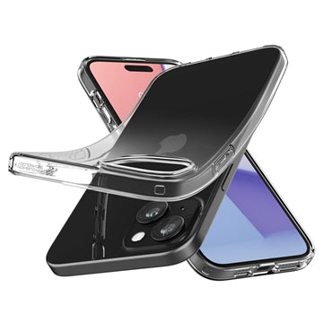 iPhone 15 Plus Spigen Liquid Crystal TPU Cover - Gennemsigtig