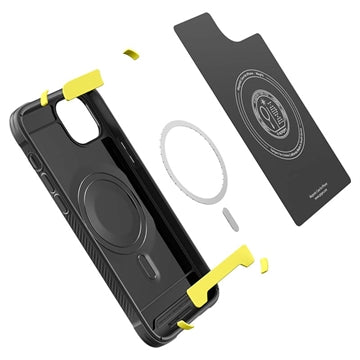 Spigen Rugged Armor Mag iPhone 14 TPU Cover - Sort
