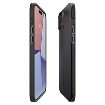 iPhone 15 Spigen Thin Fit Hybrid Cover - Sort