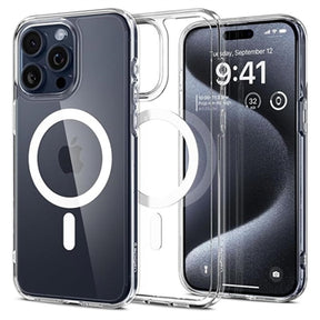 iPhone 15 Pro Max Spigen Ultra Hybrid Mag Cover - Hvid / Klar