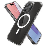 iPhone 15 Pro Max Spigen Ultra Hybrid Mag Cover - Hvid / Klar