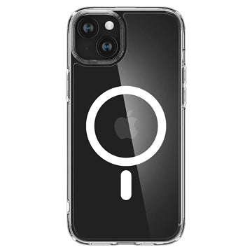 iPhone 15 Spigen Ultra Hybrid Mag Cover - Hvid / Gennemsigtig