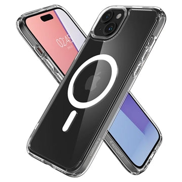 iPhone 15 Spigen Ultra Hybrid Mag Cover - Hvid / Gennemsigtig