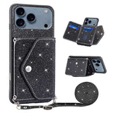 iPhone 17 Pro Max Stardust Cover med Kortholder - Sort