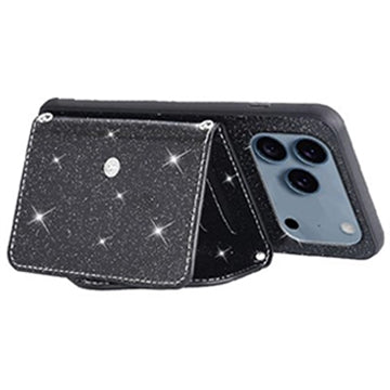 iPhone 17 Pro Max Stardust Cover med Kortholder - Sort