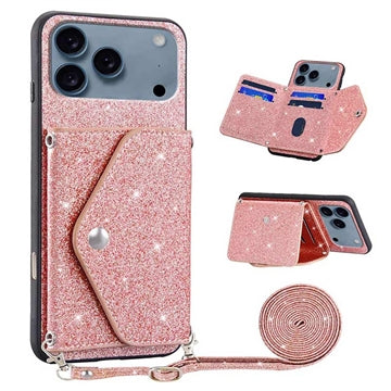 iPhone 17 Pro Max Stardust Cover med Kortholder - Pink