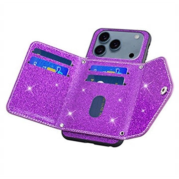 iPhone 17 Pro Max Stardust Cover med Kortholder - Lilla