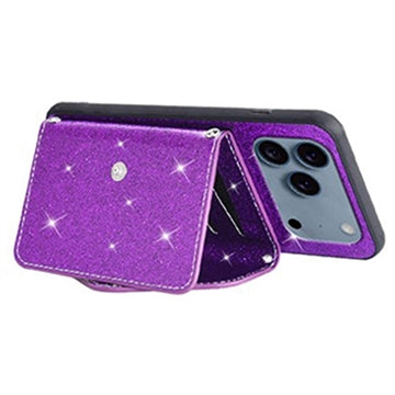 iPhone 17 Pro Max Stardust Cover med Kortholder - Lilla