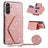 Stardust Samsung Galaxy A14/A14 5G Cover med Kortholder - Pink