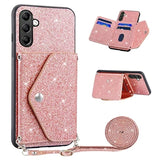 Stardust Samsung Galaxy A14/A14 5G Cover med Kortholder - Pink