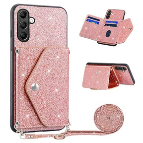 Stardust Samsung Galaxy A14/A14 5G Cover med Kortholder - Pink