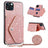 Stardust iPhone 14 Cover med Kortholder - Pink