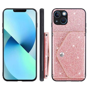 Stardust iPhone 14 Cover med Kortholder - Pink