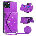 Stardust iPhone 14 Cover med Kortholder - Lilla