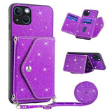 Stardust iPhone 14 Cover med Kortholder - Lilla