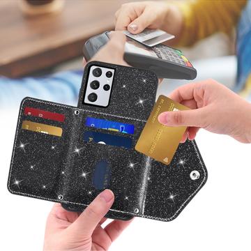 Samsung Galaxy S25 Ultra Stardust Cover med Kortholder - Sort