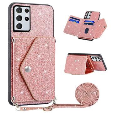 Samsung Galaxy S25 Ultra Stardust Cover med Kortholder - Pink